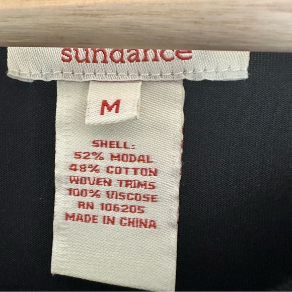 Sundance Long Sleeve Blouse Shirt Black Ruched Ruffle Elegant Goth Size Medium - Picture 5 of 6